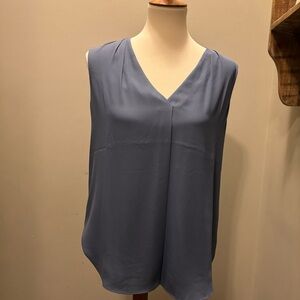 White House Black Market V-Neck Blue Blouse